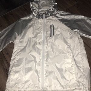 White windbreaker
